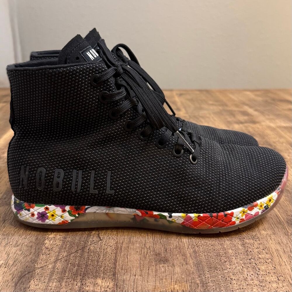 NOBULL Outwork High-Top Trainer CrossFit Shoe Black Floral Women US 8.5 EU 40 - Picture 2 of 10